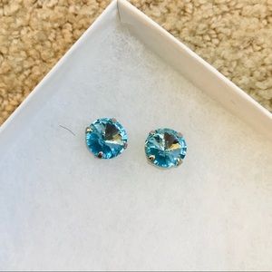 Sabika large stud aquamarine earrings